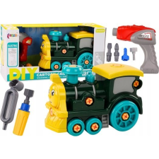leantoys Rajzfilm Forgó Mozdony DIY Zöld – 18643 (18643) autópálya és játékautó