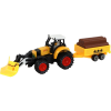 leantoys Traktor Pótkocsi Kotró Bulldózer Mezőgazdasági Gép Sárga 14003 (14003)