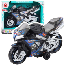 leantoys Versenykerékpár Versenyző Meghajtólámpák Fekete-kék Hangok- 23132 (5905991069188) autópálya és játékautó