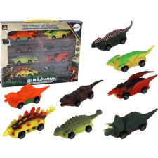 leantoys Vonatkocsik Készlet Dinoszauruszok Színes 8 db Készlet (16546) autópálya és játékautó