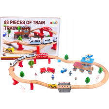 leantoys Vonatsínkészlet Fa Vonatkocsik Épületek 88 db 20112 (20112) kisvasút