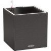 Lechuza Canto Stone 30 low LED kockakaspó grafitfekete 30 cm x 30 cm