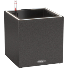 Lechuza Canto Stone 30 low LED kockakaspó grafitfekete 30 cm x 30 cm kerti dekoráció
