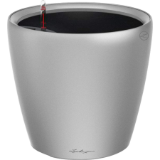 Lechuza Classico Premium LS kaspó 22 cm átmérő x 21 cm ezüst-metál kerti dekoráció