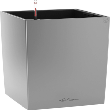 Lechuza Cube Premium virágtartó 50 cm x 50 cm ezüst-metál kerti dekoráció