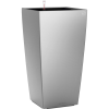 Lechuza Cubico Premium oszlopkaspó 22 cm x 22 cm ezüst metál