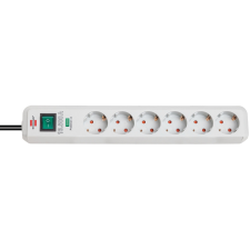 Lectra Technik Kft. Hatos elosztó kapcsolóval, túlfeszültség védelemmel 1,5m világosszürke (Eco-Line) villanyszerelés