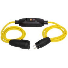 Lectra Technik Kft. Kültéri lengő hosszabbító FI-vel 1,5m+1,5m sárga villanyszerelés