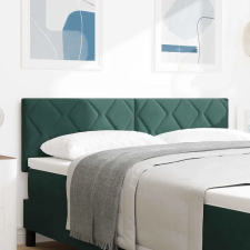  LED ágytámla Sötétzöld 144 cm Műbőr ágy és ágykellék