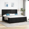  LED Box Spring Ágy matracmal Fekete 200 x 200 cm szövet