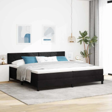  LED Box Spring Ágy matracmal leddel Fekete 200 x 200 cm Bársony ágy és ágykellék