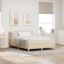  LED Box Spring Ágy matracmal leddel Krém 140 x 200 cm szövet ágy és ágykellék