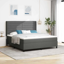  LED Box Spring Ágy matracmal Sötétszürke 180 x 200 cm szövet ágy és ágykellék