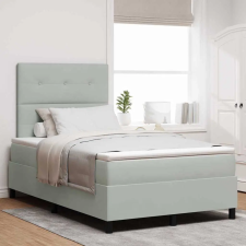  LED Box Spring Ágy matracmal Világosszürke 120 x 190 cm szövet ágy és ágykellék