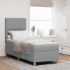  LED Box Spring Ágy matracmal Világosszürke 80 x 200 cm szövet