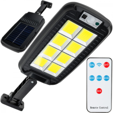 LED COB Solar utcai lámpa 60W 6000K hideg IP65 fekete mozgásérzékelő + TÁVIRÁNYÍTÓ kültéri világítás