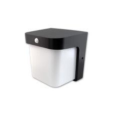  LED Corgi 12 W-os, 170x170x146cm-es natúr fehér, fekete oldalfali lámpa mozgásérzékelős kültéri világítás