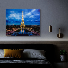  LED-es fali hangulatkép - Eiffel torony (38 x 48 cm) dekoráció