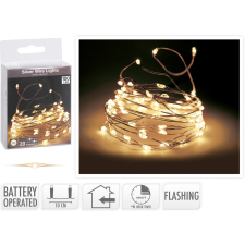  LED-es fényfüzér 100 melegfehér LED-del ezüstszínű dróton villogó effektussal karácsonyfa izzósor