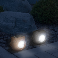  LED-es kültéri szolárlámpa - szürke / barna kő kültéri világítás