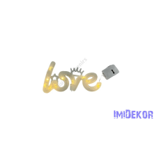  LED-es Love felirat 10,5x6cm - Melegfényű dekorációs kellék
