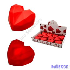  LED-es szív 7x7cm - Szögletes fekvő dekorációs kellék