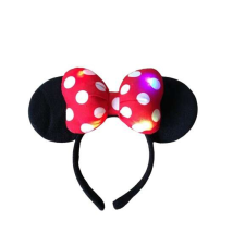 LED-es Világító Minnie Egér jelmez kiegészítő fejpánt PIROS jelmez