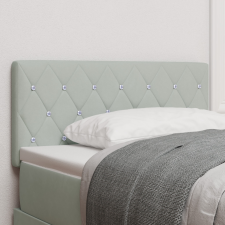  LED Fejtámla Kristálygombos Tűzött Világosszürke 100 cm Bársony ágy és ágykellék