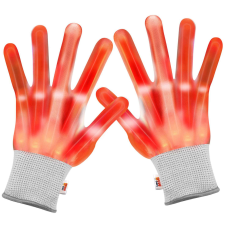 LED felnőtt kesztyű, Linomag®, 3 fénymód, röntgenhatás, piros jelmez