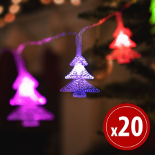 LED fényfüzér - színes fenyőfa - 20 LED - 2,3 méter karácsonyfa izzósor