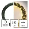  LED karácsonyi nano fényfüzér, zöld, 15 m, kültéri és beltéri, meleg fehér, időzítő