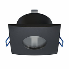 LED Labs Beépíthető spot lámpatest XANA, négyzet alakú, IP44, fix, fekete (GU10) világítás