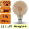 LED lámpa E27 Filament (6Watt/300°) Vintage G125 - 2200K