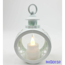  LED lámpás gyertyával kerek 12 cm - Fehér dekorációs kellék