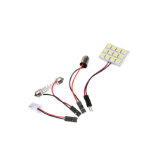 Led panel fehér 12 leddel 3 féle adapterrel autó tuning