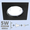  -LED szpot szett: fekete keret, négyzet + 5 Wattos, hideg fehér GU10 LED lámpa + GU10 csatlakozó (kettesével rendelhető)