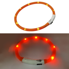  LED vágható világítós nyakörv- 56cm - Narancs nyakörv, póráz, hám kutyáknak