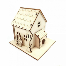  Ledes fa házikó, mérete: 95x90x85 mm dekorációs kellék