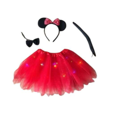 LEDES PIROS Tüllszoknyás Minnie Egér Jelmez és Fejpánt Farkinca és Nyakkendő6890 jelmez