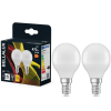 Ledvance Gmbh Bellalux E14 LED kisgömb, 4,9W, 470 lm, 2700 K, melegfehér, opál műanyag-40 W izzó helyett, 2 darabos - Classic P