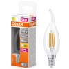 Ledvance Gmbh Osram E14 LED gyertya, 3,4W, 470 lm, 2700 K, melegfehér, dimmelhető, áttetsző üveg-40 W izzó helyett - Superstar Classic BA filament