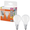 Ledvance Gmbh Osram E14 LED kisgömb, 1,8W, 250 lm, 2700 K, melegfehér, opál üveg-25 W izzó helyett, 2 darabos - Superstar Classic P