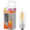 Ledvance Gmbh Osram E27 LED gyertya, 3,4W, 470 lm, 2700 K, melegfehér, áttetsző üveg-40 W izzó helyett - Star Classic B filament