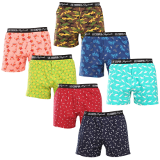 Lee Cooper 7PACK tarka Lee Cooper férfi bő szárú boxeralsó (7xPO38811/2) L