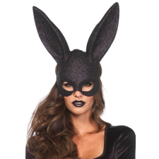Leg Avenue Glitter masquerade rabbit mask black O/S bőr, lakk, latex eszköz