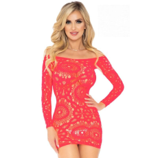  LEG AVENUE HORGOLT CSIPKE HOSSZÚ UJJÚ MINIRUHA KORALL EGY MÉRET