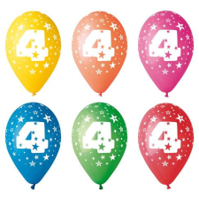 . Léggömb, 26 cm, számos, 4 11-print4 party kellék