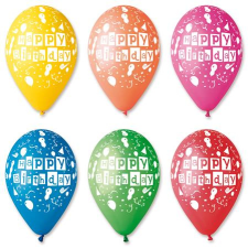 . Léggömb, 30 cm, "happy birthday", lufis 11-printhblufi party kellék