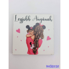 Legjobb anyának kislány mintás tábla 5,8cm - négyzet dekorációs kellék