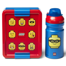 LEGO Iconic Classic tízórai szett üveg és tároló - piros/kék iskolai kiegészítő